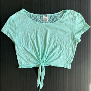 Pink By Victoria’s Secret Crop Top with Front Tie and Lace Back